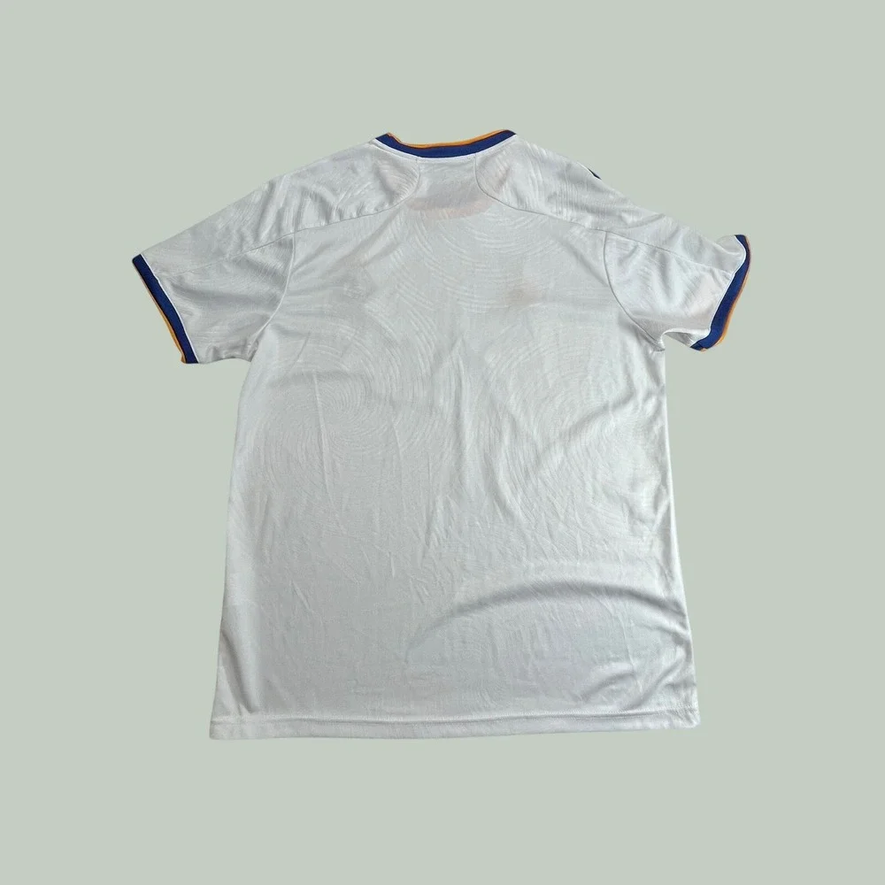 Adidas Real Madrid 2021-22 Home Jersey White Blue Orange Mens Large Soccer Shirt